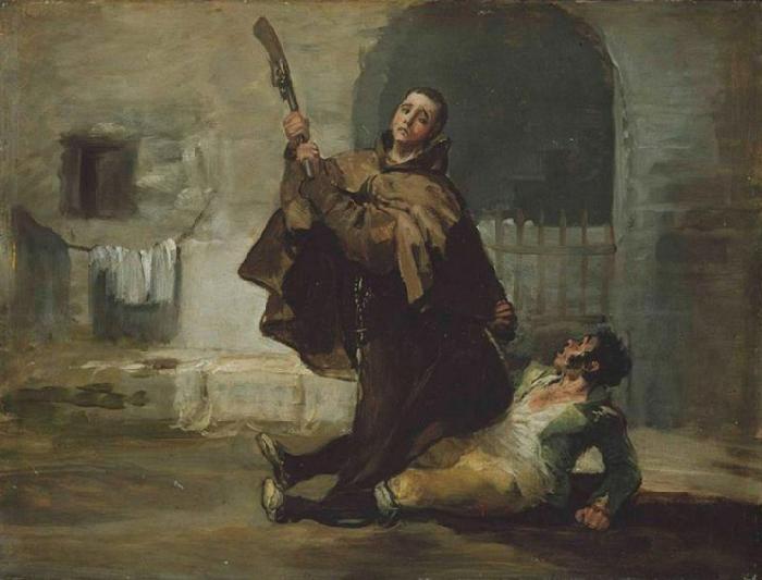 Francisco de Goya Friar Pedro Clubs El Maragato with the Butt of the Gun oil painting image